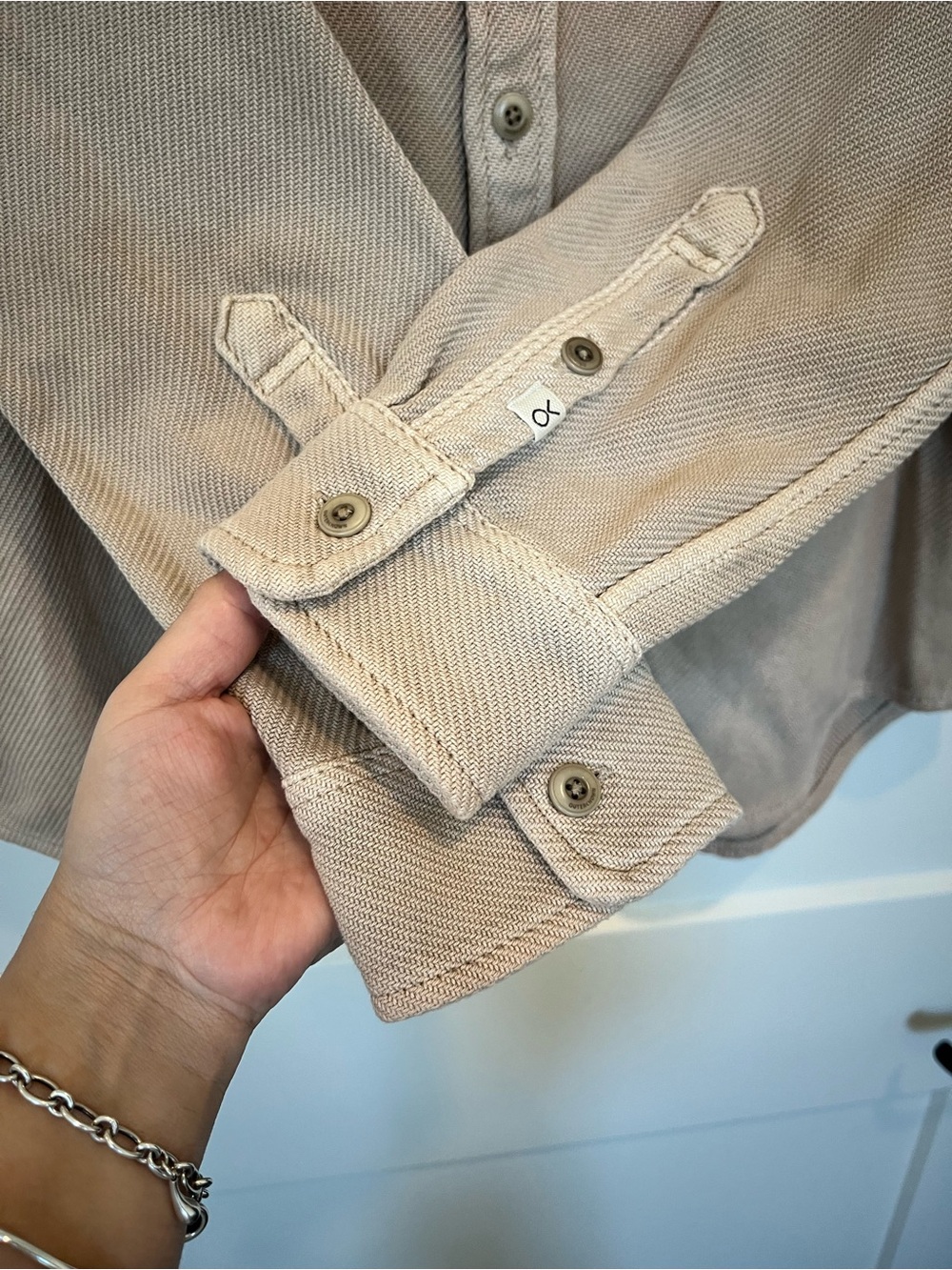 Outerknown Blanket Shirt/Shacket Organic Oatmeal Cotton Hiking Preppy Cabin XS - Picture 4 of 8